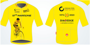 Maillot Cycliste LMDS La Bernard Thévenet 2015 – Édition 40e Anniversaire, Taille M, Blanc